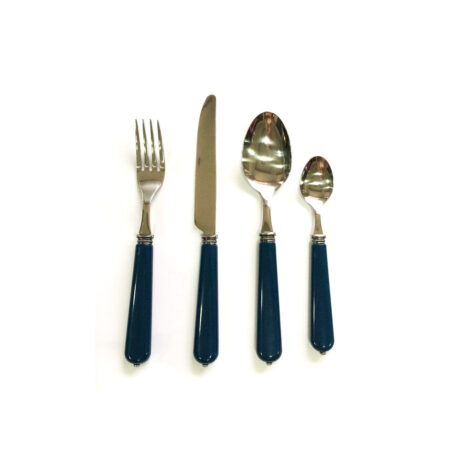 Super Cutlery Set With Blue Plastic Handle 1x24
