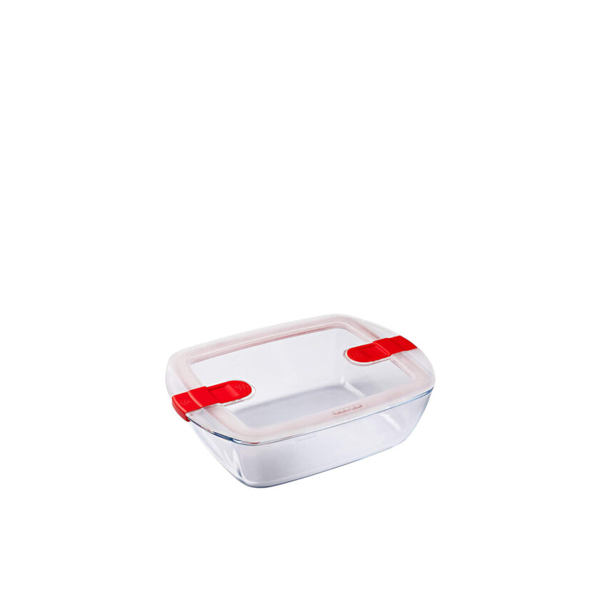 Pyrex Cook & Heat Glass Dish With Plastic Lid 1 L