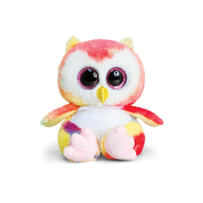 Keel Toys-Animotsu & Mini Motsu Rainbow Owl 15 CM