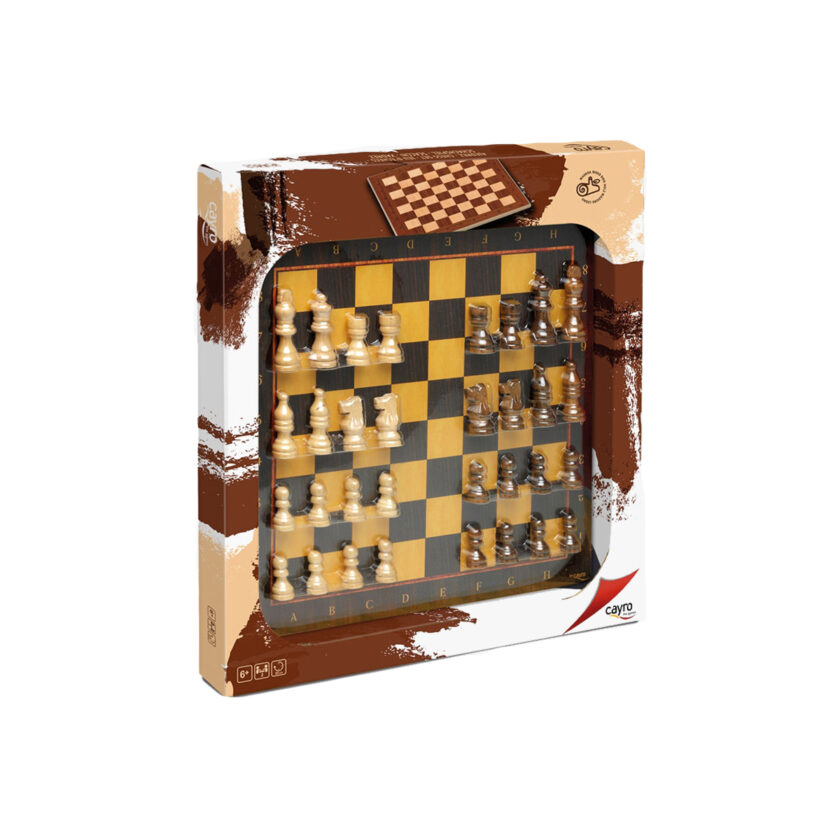 Cayro-Wooden Chess Board & Accessories Blister