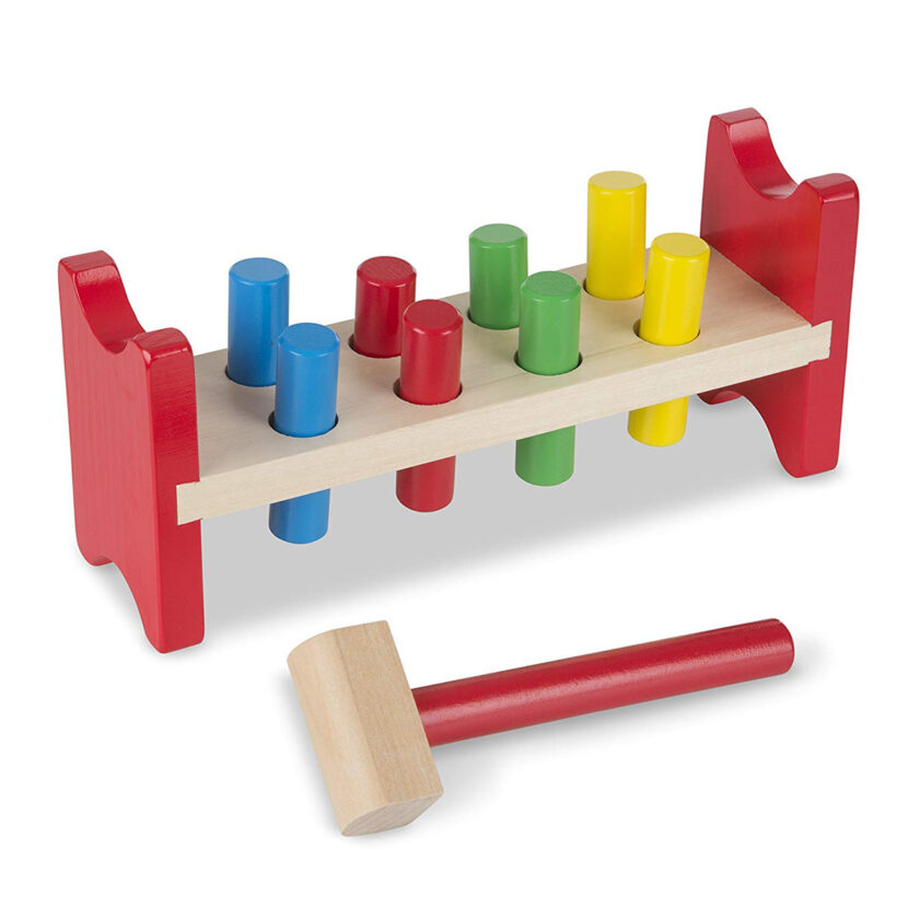 Melissa & Doug - Wooden Coloured Stick With Hammer Classic Toys