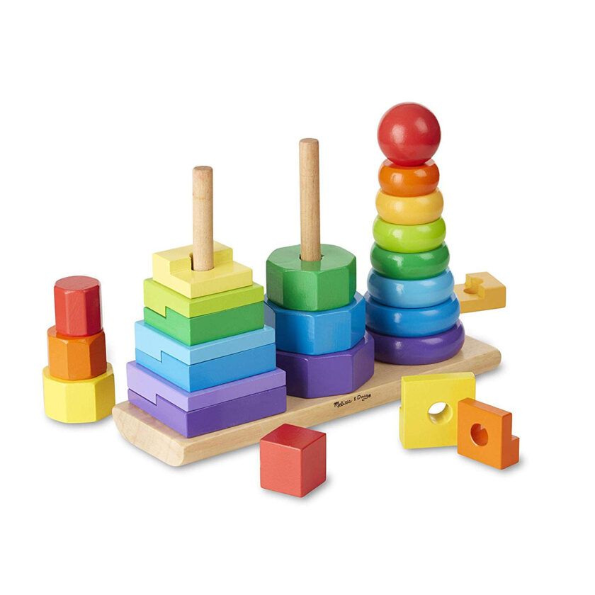 Melissa & Doug - Wooden Pyramid With Geometric Figure Classic Toys