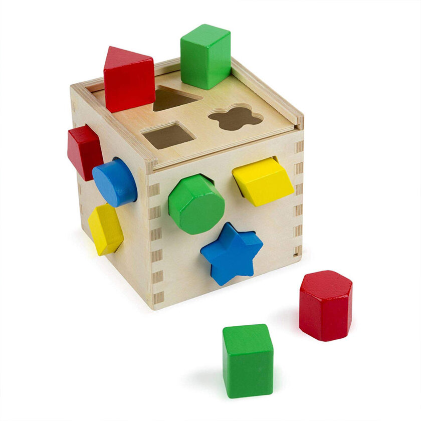 Melissa & Doug - Wooden Cube With Geometrick Figure Classic Toys
