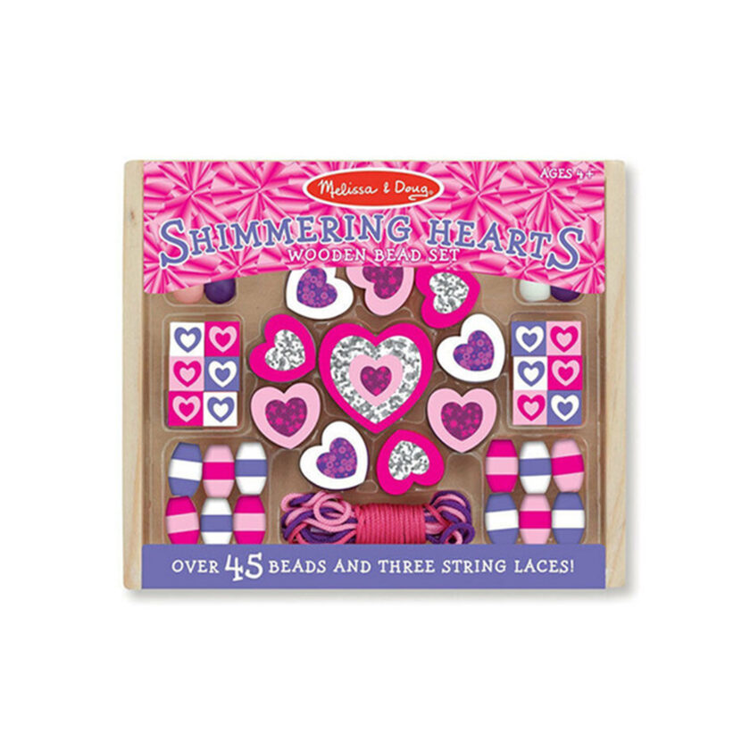 Melissa & Doug-Created by Me Wooden Shimmering Heart Beads