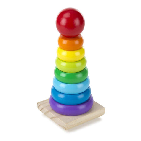 Melissa & Doug - Wooden Colored Pyramid Classic Toys
