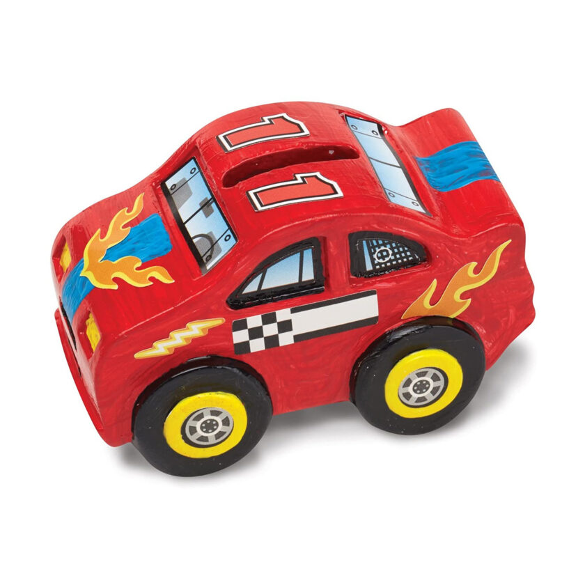 Melissa & Doug Wooden Race Car Bank Colouring 3 To 12 Years Old