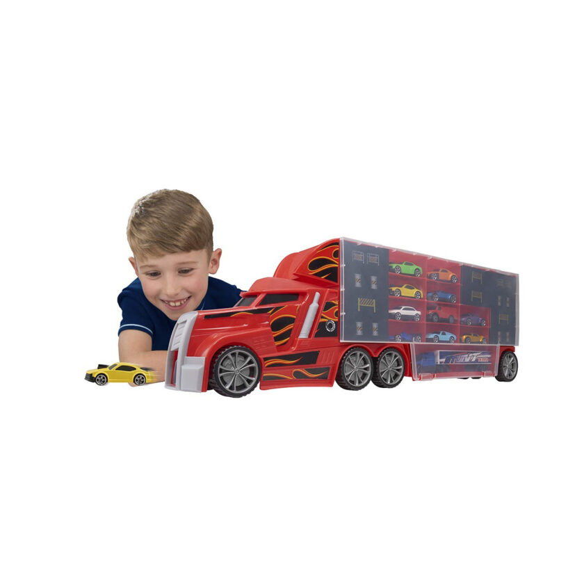 HTI Toys-Teamsterz Stunt Transporter With Ten Cars