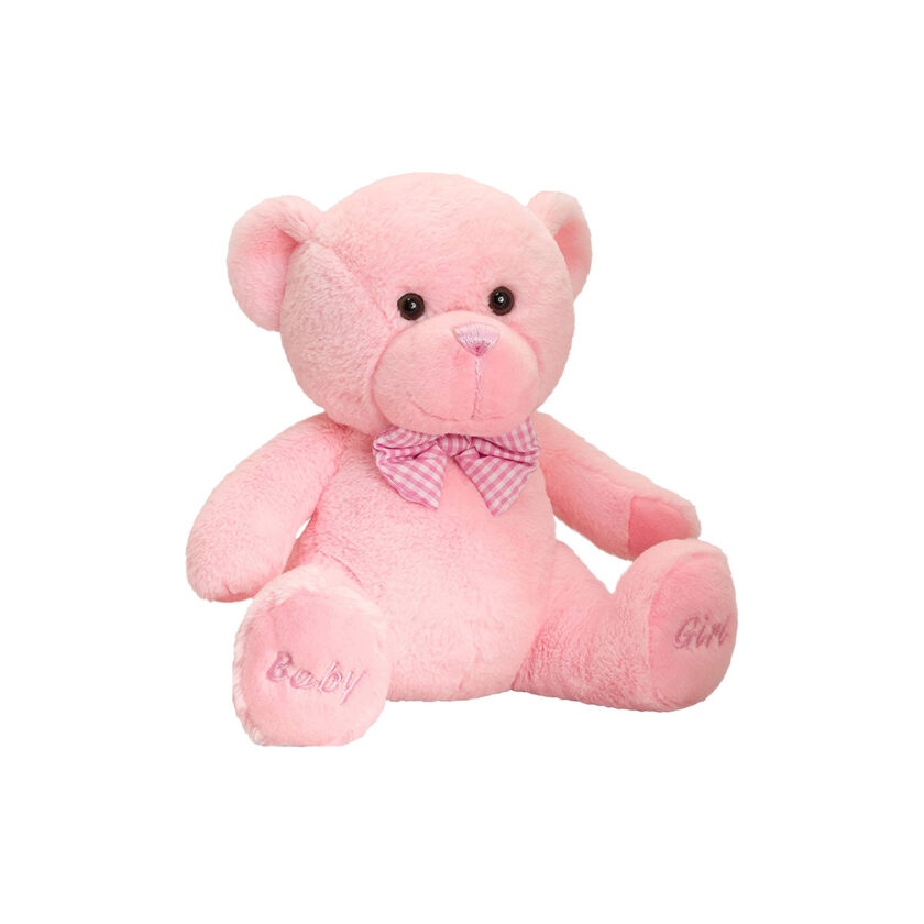 Keel Toys-Baby Bear With Ribbon Pink 25 CM