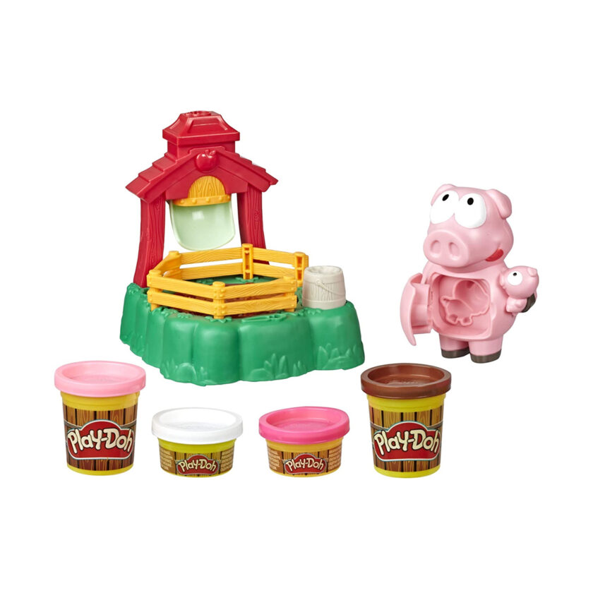 Hasbro-Play-Doh Animal Crew Pigsley and her Splashin' Pigs Farm Playset