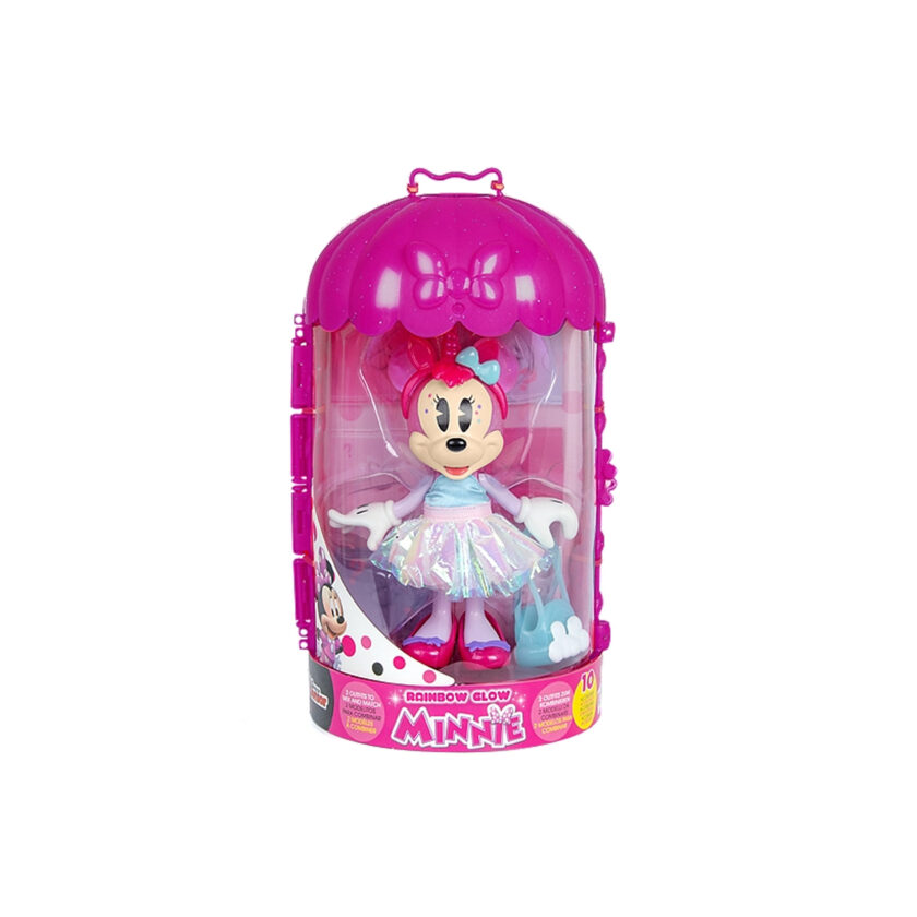 IMC Toys-Disney Minnie Mouse Fashion Dolls Rainbow Glow Figure With Outfit And Accessories