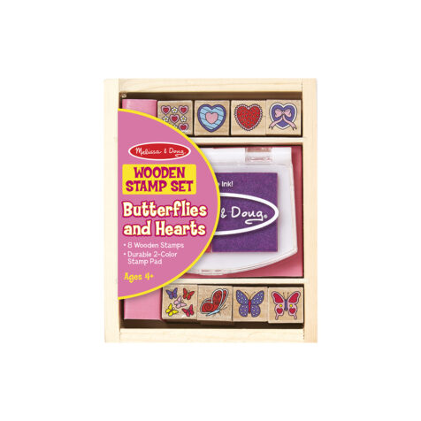 Melissa & Doug-Butterflies And Hearts Wooden Stamp Set