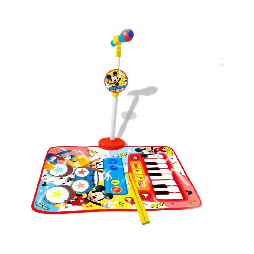 Reig-Disney Mickey Mouse Carpet, Drums, Piano And Microphone With Stand