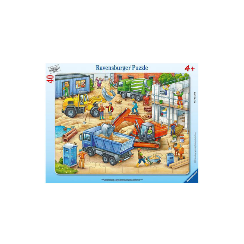 Ravensburger-Large Construction Vehicles Puzzle 40 Pieces 32.5x24.5 CM