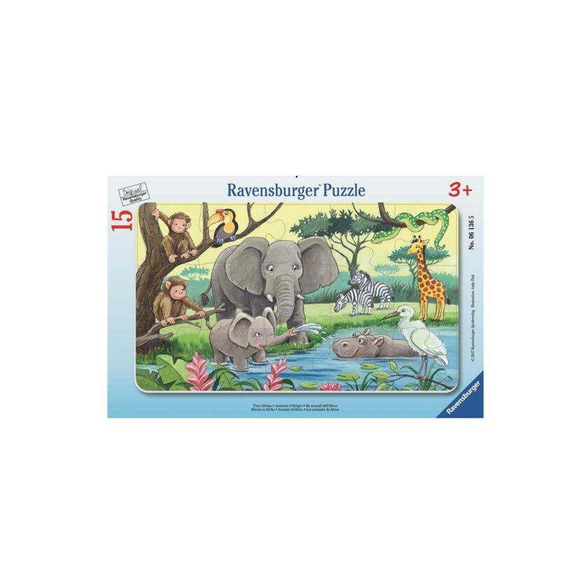 Ravensburger-African Animals Puzzle 15 Pieces 25x14 CM