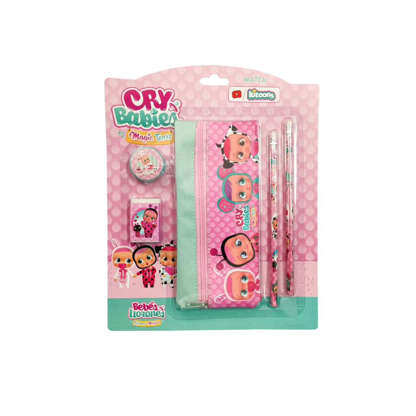 IMC Toys-Cry Babies Stationery Set With Pencil Case 28.3x23 CM