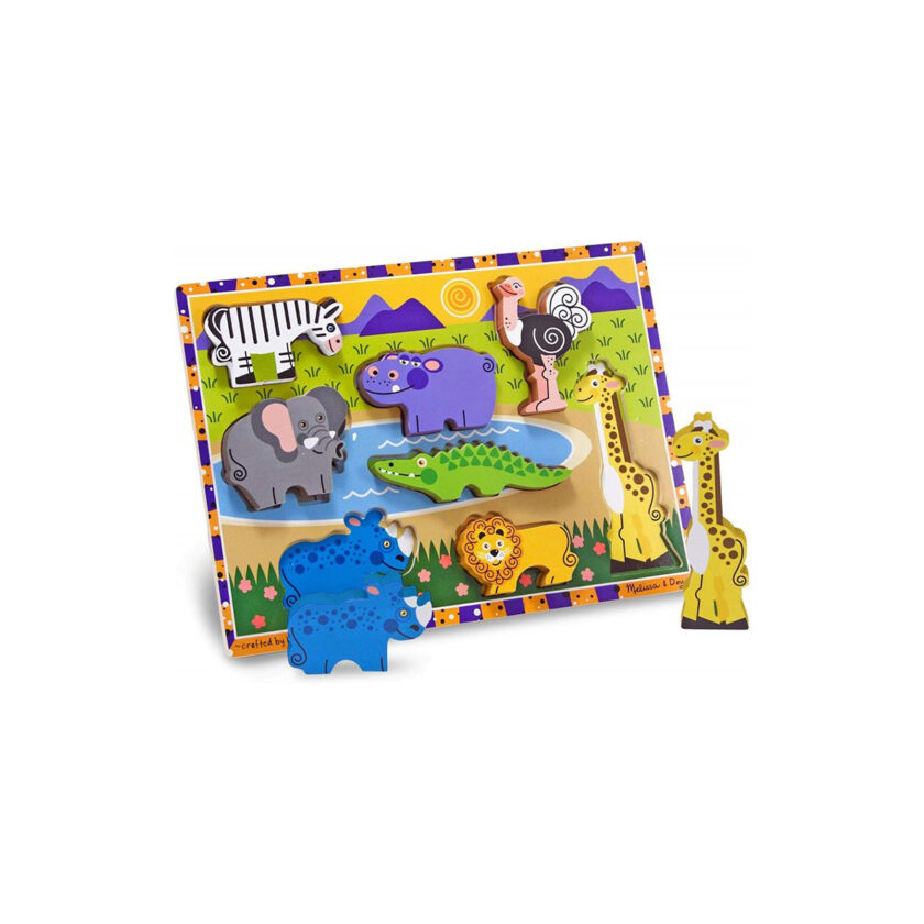 "Melissa & Doug-Safari Chunky Puzzle With 8 Pieces "