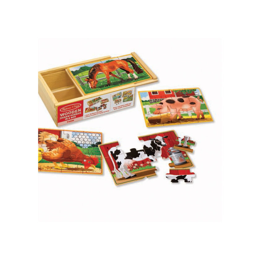 "Melissa & Doug-Farm Animals Puzzles In A Box 1x4 "