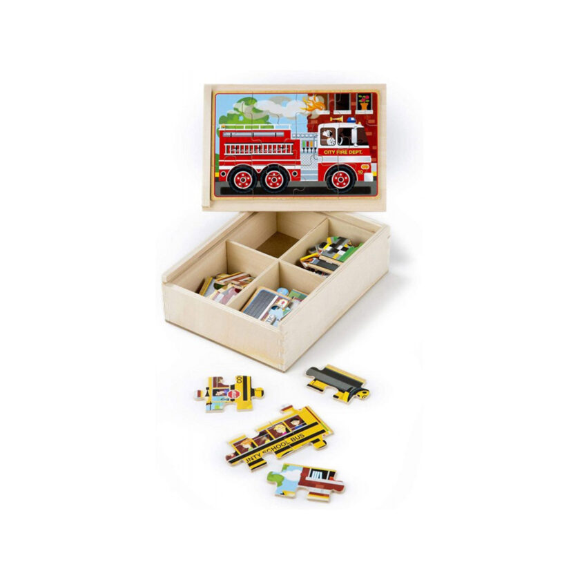 "Melissa & Doug-Vehicle Puzzles In A Box 1x4 "