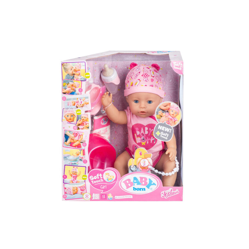 Zapf Creation-Baby Born Soft Touch Girl Interactive Doll 43 CM