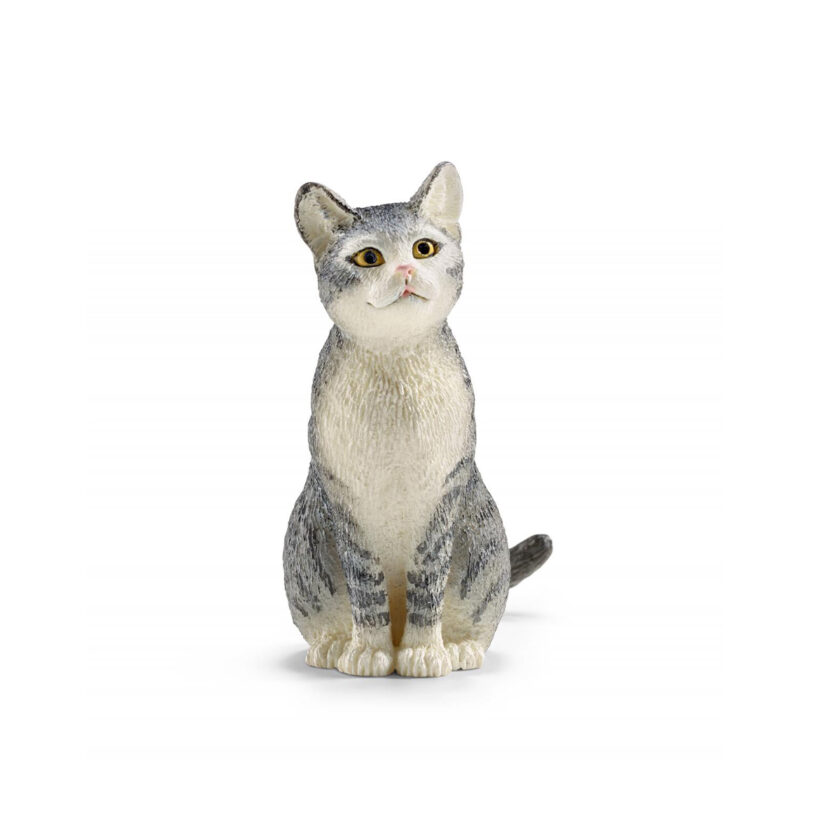 Schleich-Farm World Sitting Cat 2.5x4.5 CM