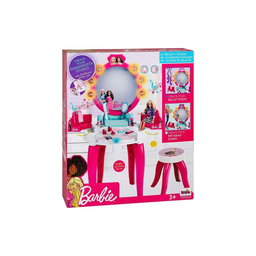 Klein-Barbie Beauty Studio With Mirror Table, Chair And Accessories