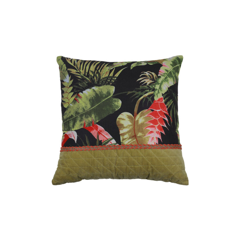 Super Decorative Pillow With Green Leaves 45x45 CM