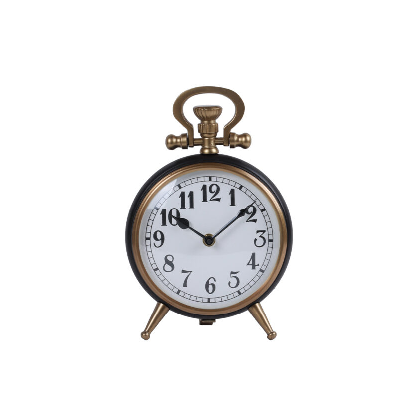 The Kings Decorative Table Clock With Aluminum, Bronze And Brass Texture 26x17 CM