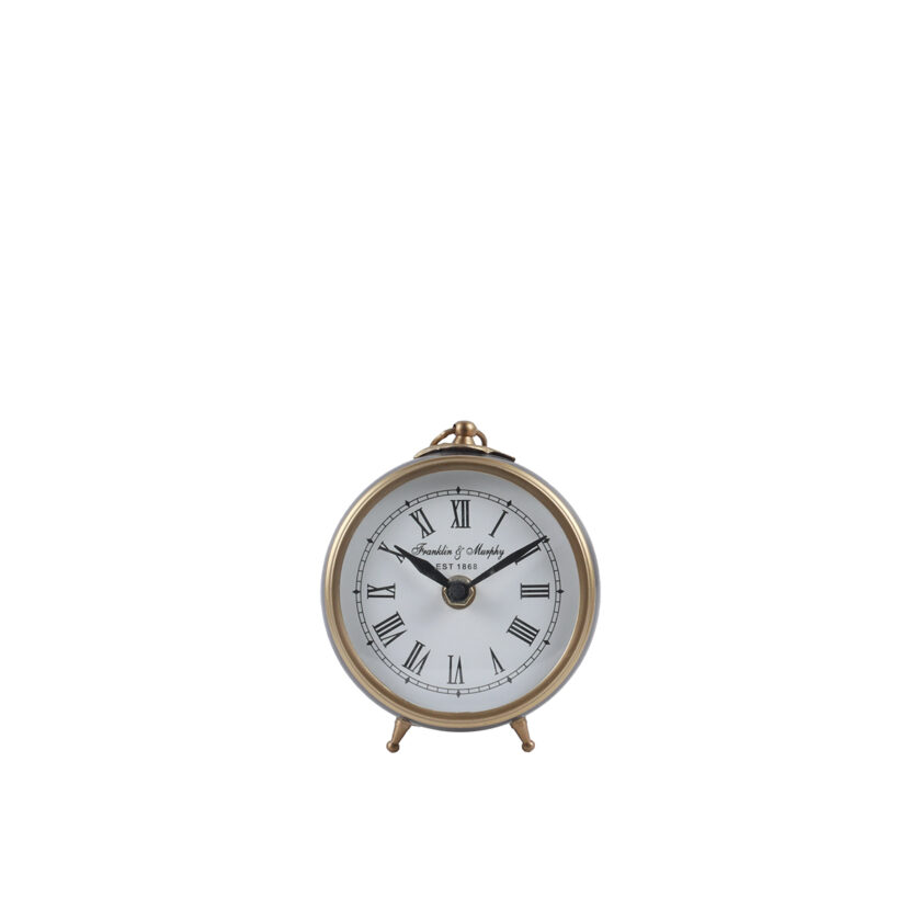 The Kings Decorative Table Clock Aluminum And Brass 15x10 CM
