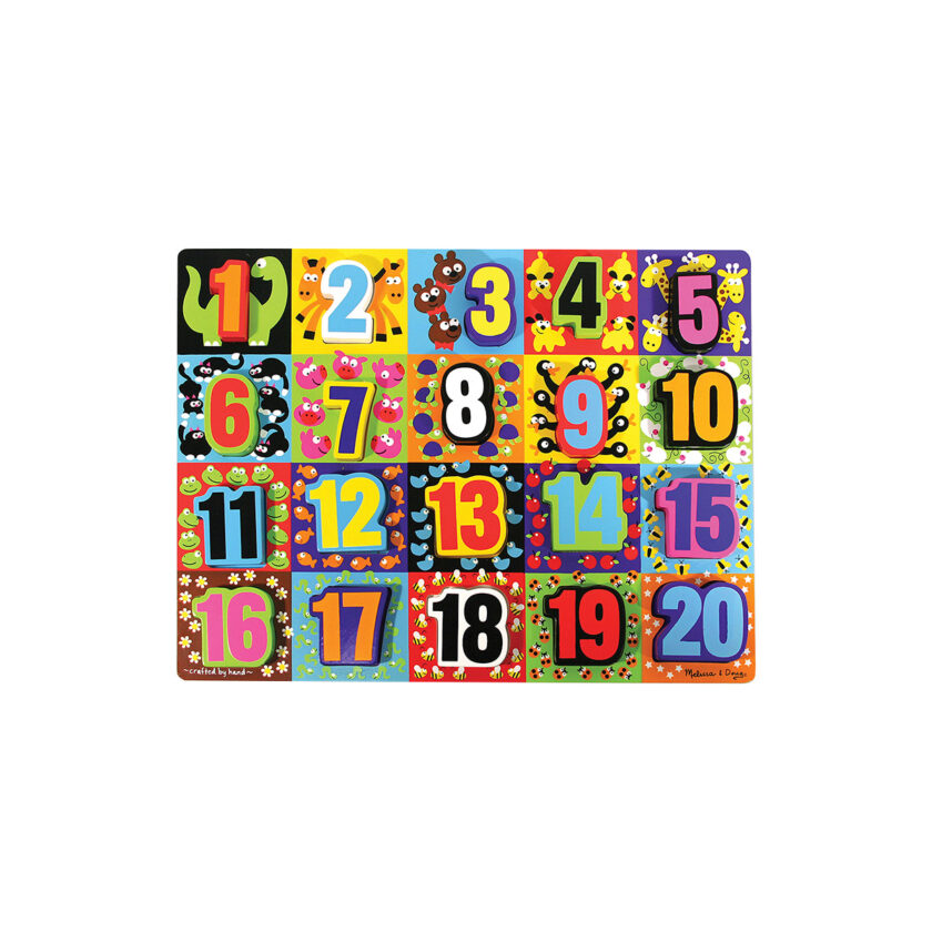 Melissa & Doug-Jumbo Numbers Chunky Puzzle With 20 Pieces