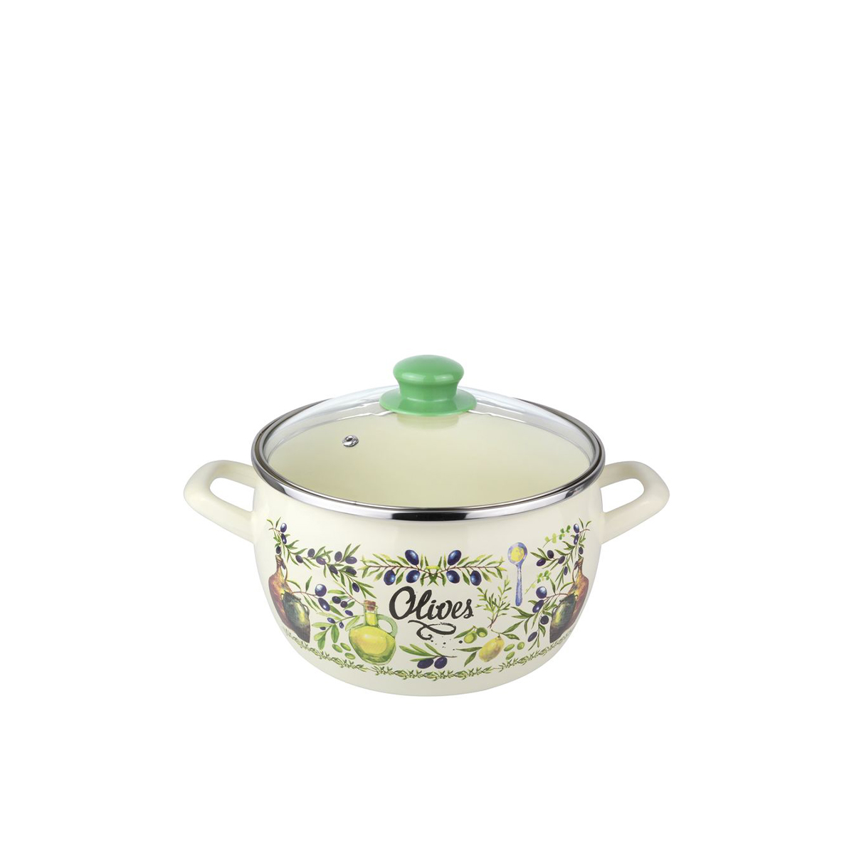 ქვაბი თავსახურით მომინანქრებული ზედაპირით 22 სმ Olives Metalac