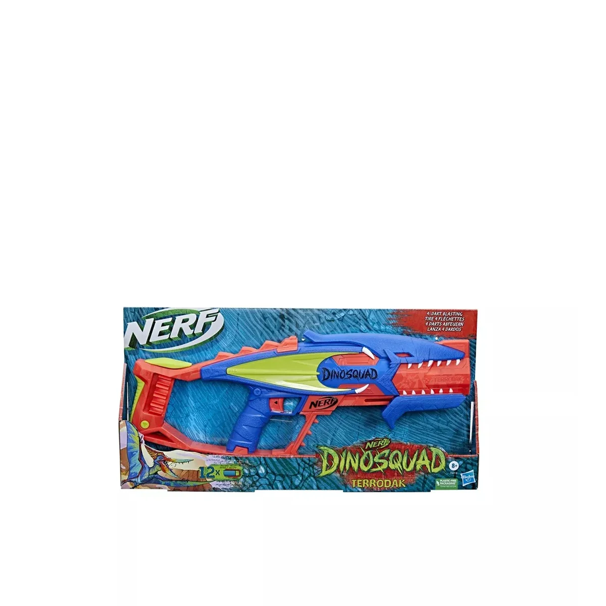 Nerf DinoSquad Terrodak, 12 Nerf Elite Darts, Dinosaur Design, 4 Dart Toy  Foam Nerf Blaster for Kids Outdoor Games