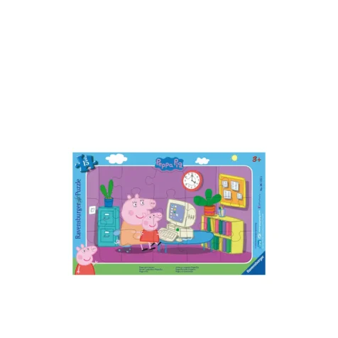 ფაზლი 15 ნაწილით Peppa Pig And Computer Ravensburger