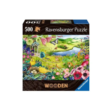 ფაზლი ხის 500 ნაწილით Wild Garden Wooden Puzzles Ravensburger