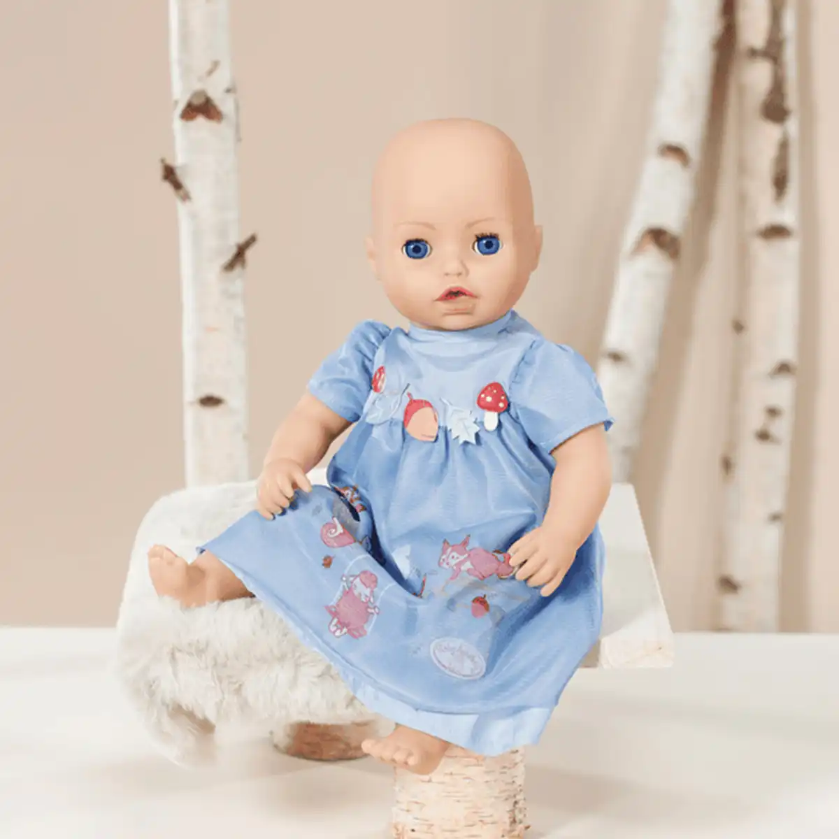 Zapf-Baby Annabell Blue Dress With Squirrels 43 CM