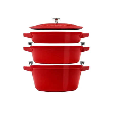 Staub Cast Iron La Coquette Pot Set With Lid 1x3