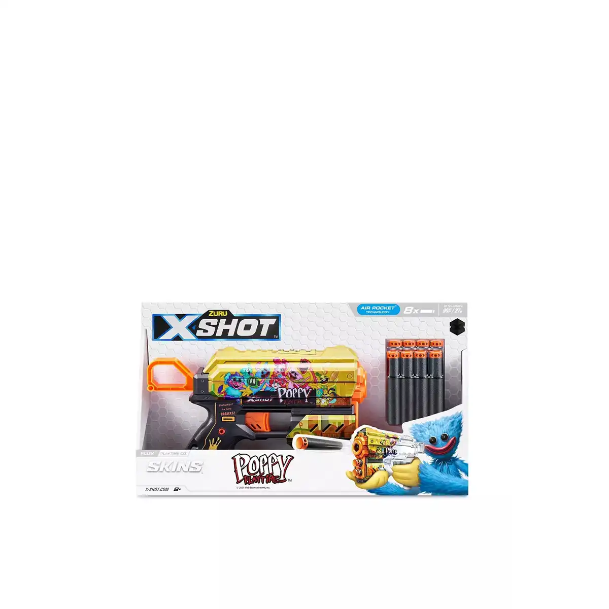 X-Shot Skins Menace Poppy Playtime – Pack De 2 Lanzadores Jumpscare + Toony, Con 16 Dardos – ZURU