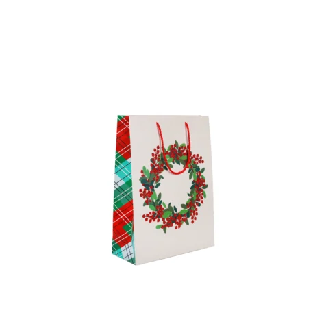Super Christmas Gift Bag With Wreath 32x26x12 CM