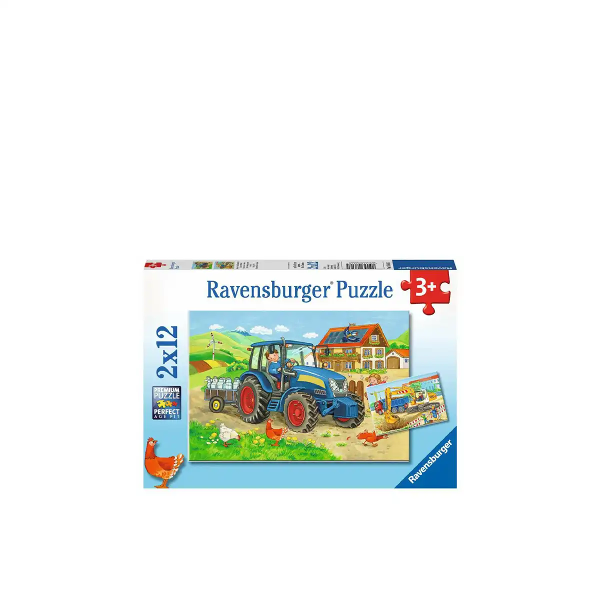 ფაზლი 2x12 ნაწილით Construction Site And Farm Ravensburger