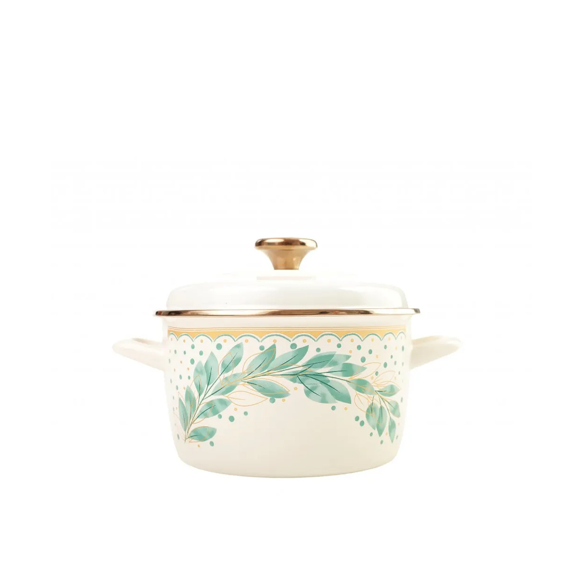 Metalac Green Line Enamelled Casserole With Lid 3.5 L