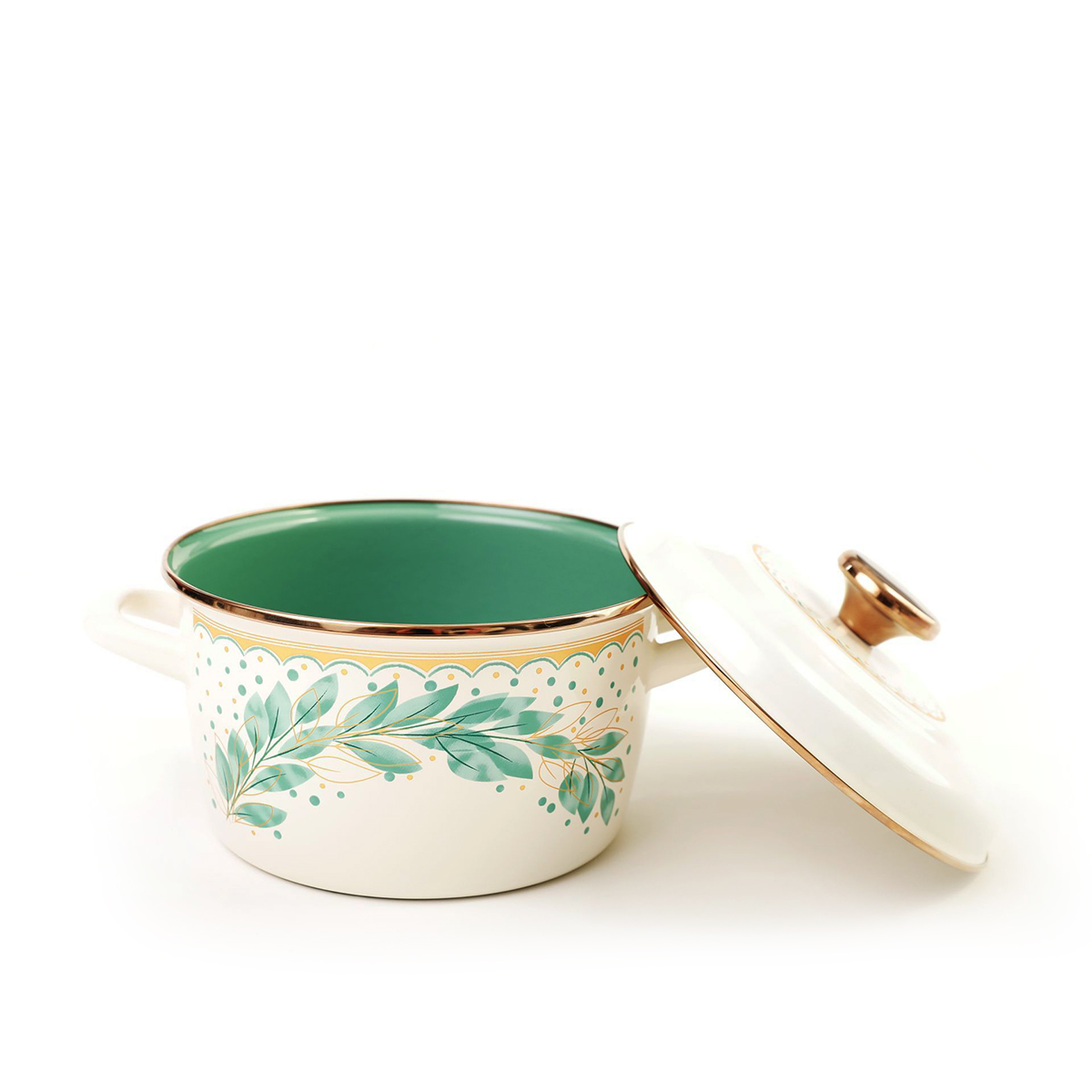 Metalac Green Line Enamelled Casserole With Lid 3.5 L - Image 2