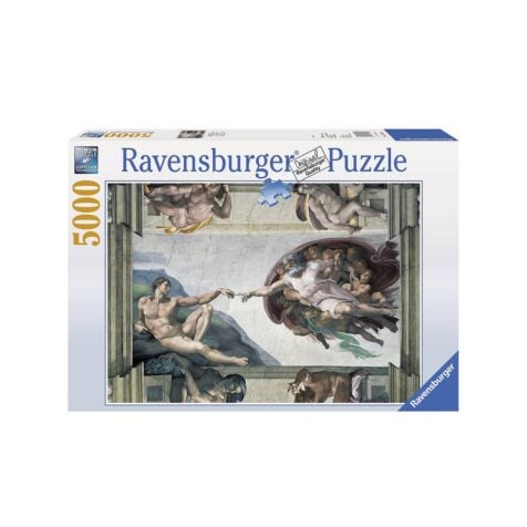 ფაზლი 5 000 ნაწილით Michelangelo Creation of Adam Art Ravensburger