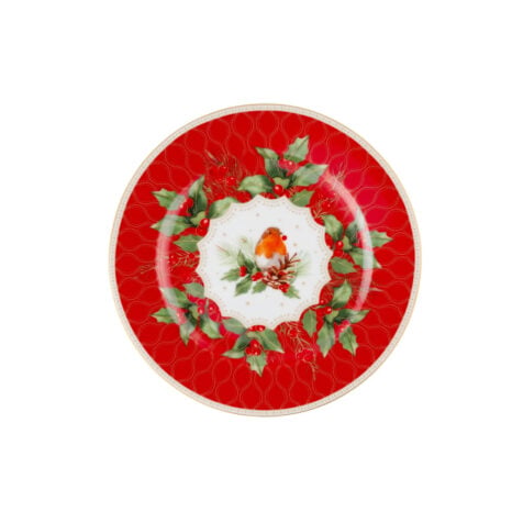 საახალწლო თეფში დესერტის ფაიფურის 19 სმ 1x4 Christmas Berries Easy Life