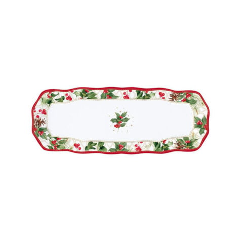 საახალწლო თეფში სერვირების ფაიფურის 37x14 სმ Christmas Berries Easy Life