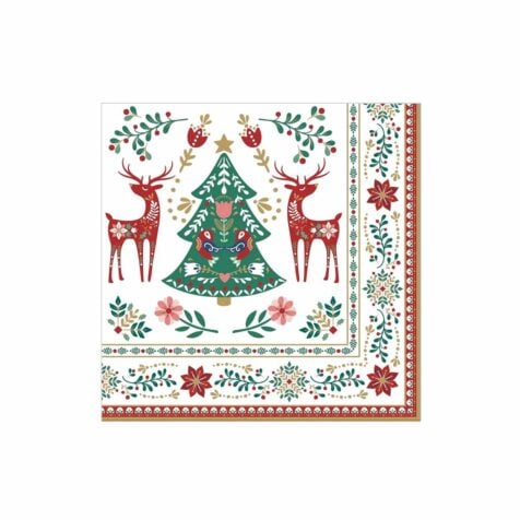 Easy Life Christmas Folk Napkin 33x33 CM