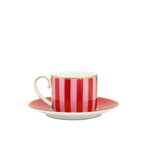 ფინჯანი ლამბაქით 125 მლ Stripes Love Birds Pip Studio