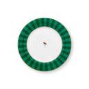 თეფში 26.5 სმ Stripes Green Love Birds Pip Studio