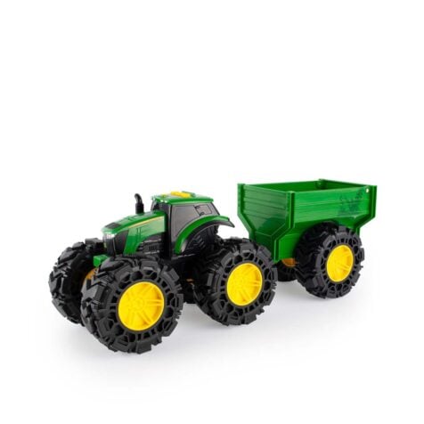 სათამაშო სატვირთო მანქანა Monster Treads Tractor with Wagon Johnny Tractor John Deere Tomy Toomies
