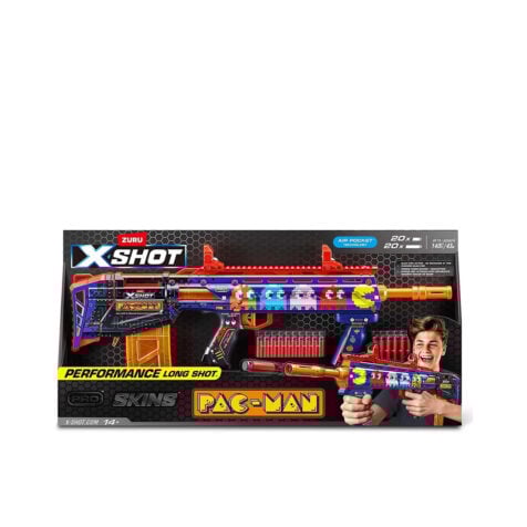 პლასტმასის თოფი 40 ტყვიით Skins Pro Series Performance Pac-man X-Shot Zuru