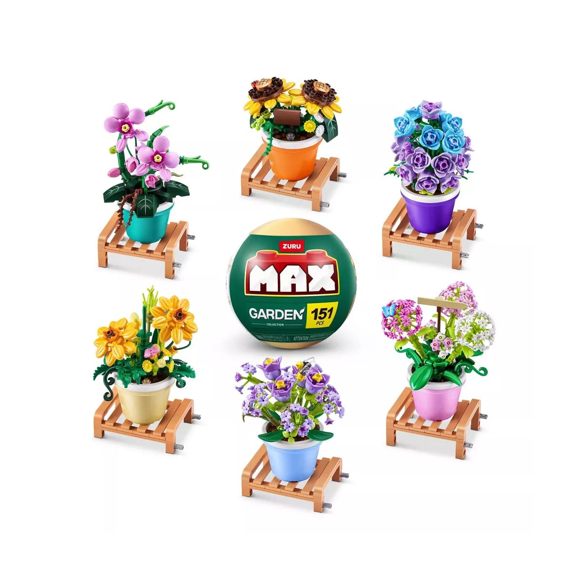 კუბიკების ნაკრები კაფსულაში მცენარე ქოთნით MAX Potted Plants Zuru