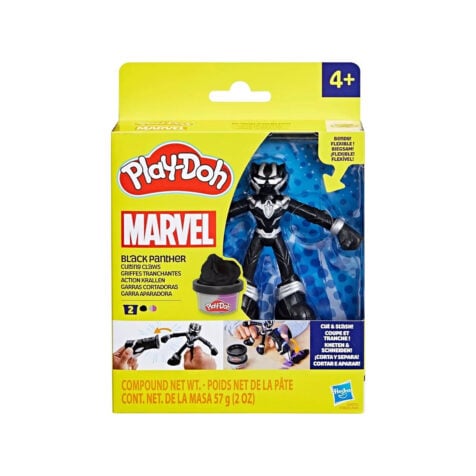 საძერწი ნაკრები ფიგურით Thwip Squisher Black Panther Marvel Play-Doh Hasbro
